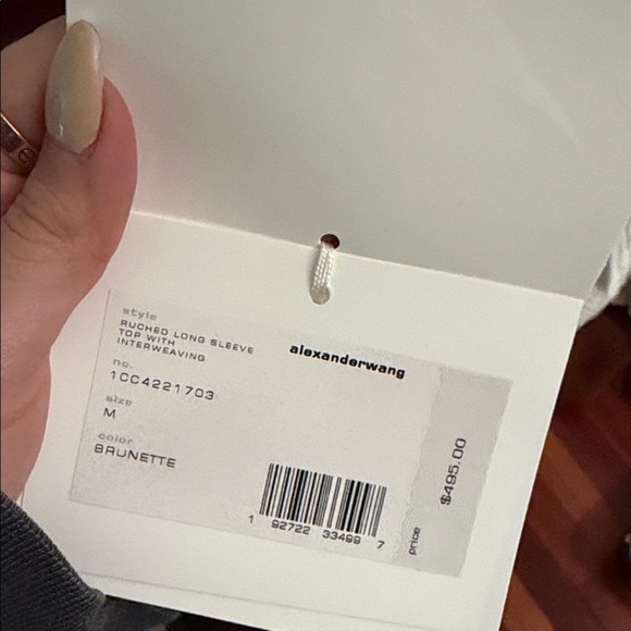 Alexander Wang Chocolate Brown Long Sleeve Wrap Blouse - Picture 4 of 4